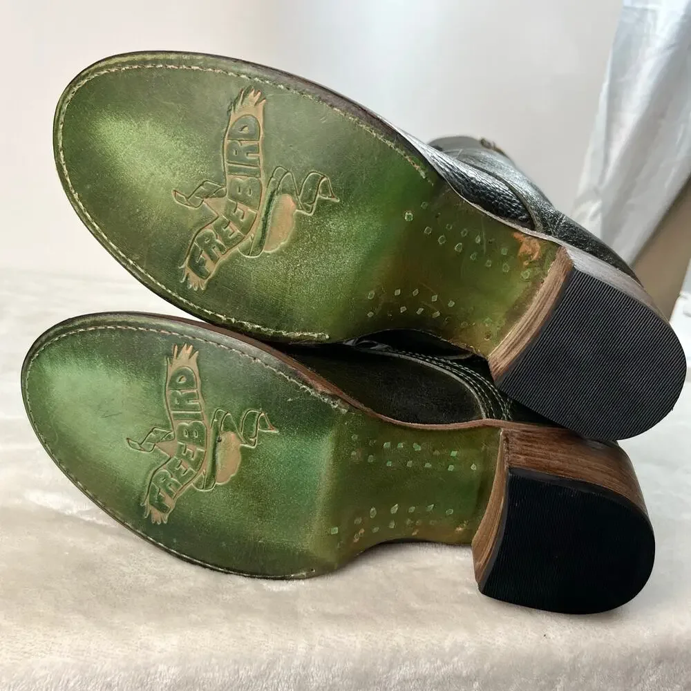 Freebird by Steven Grany Lace Up Boots in Olive - Picture 9 of 17